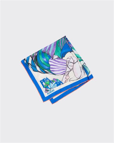 Turquoise Fantasy 55 Silk Foulard 